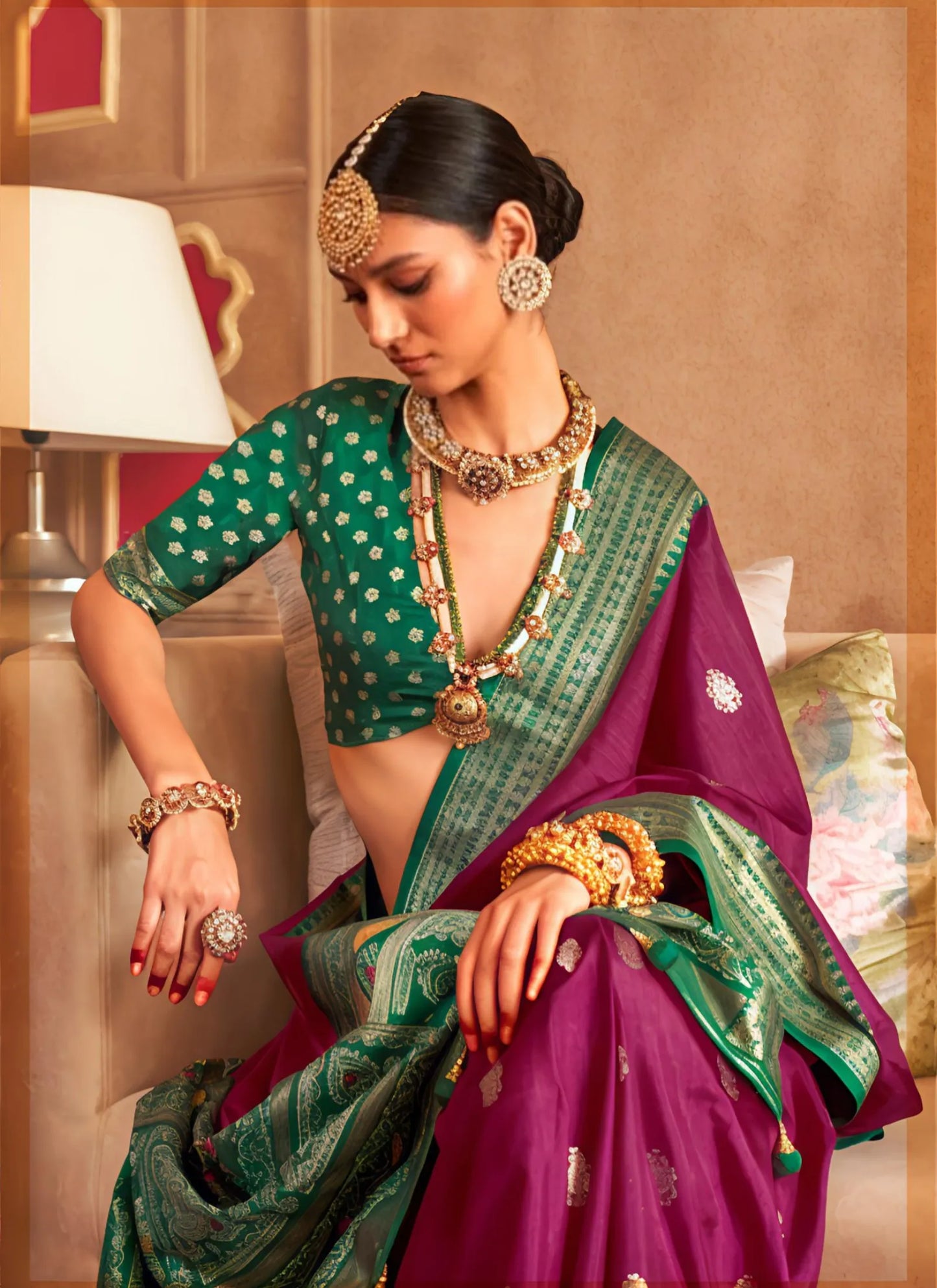 Banarasi Silk Saree Purple