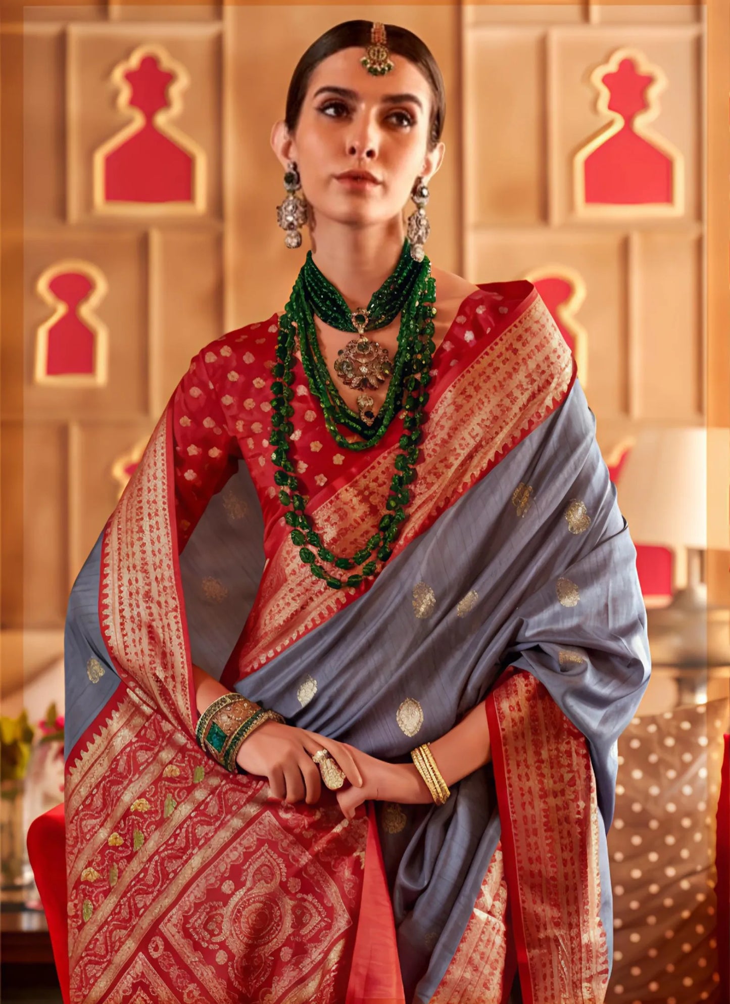 Banarasi Silk Saree Grey