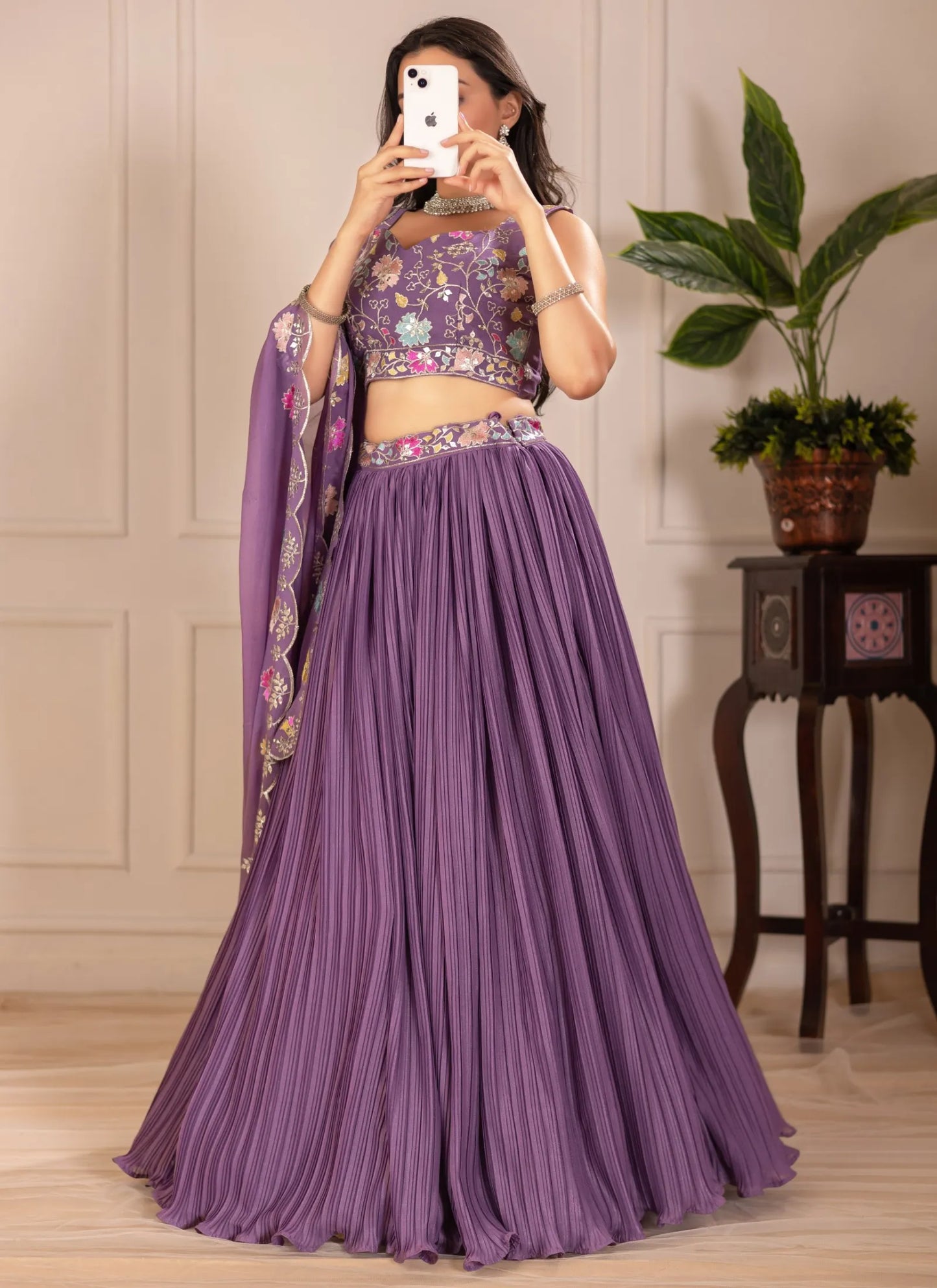Purple Fox Georgette Lehenga Choli