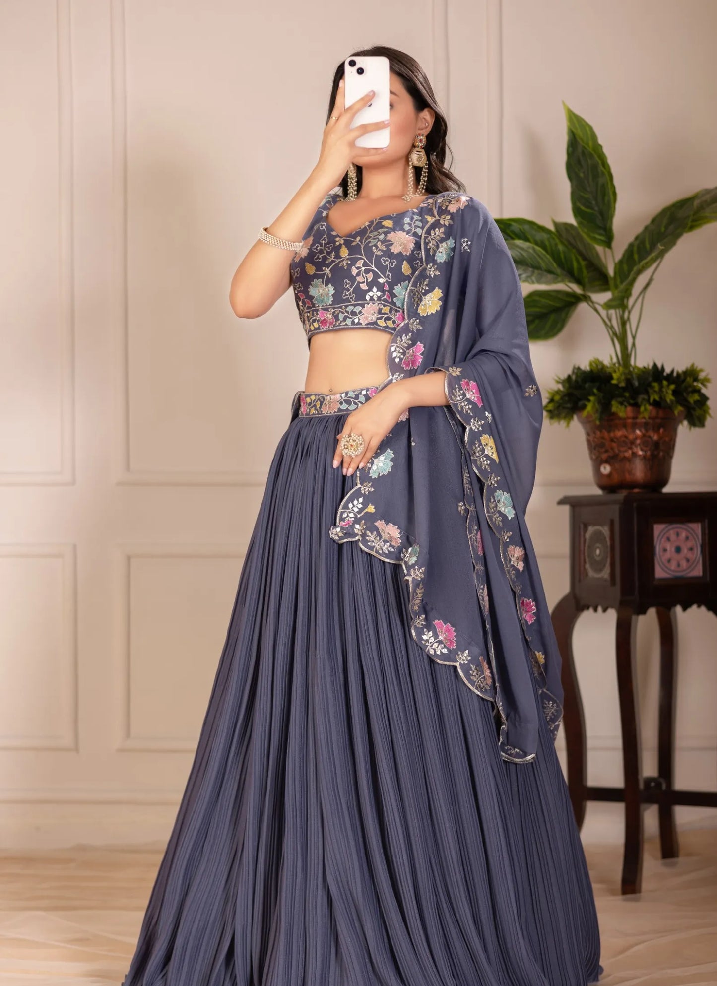 Grey Fox Georgette Lehenga Choli