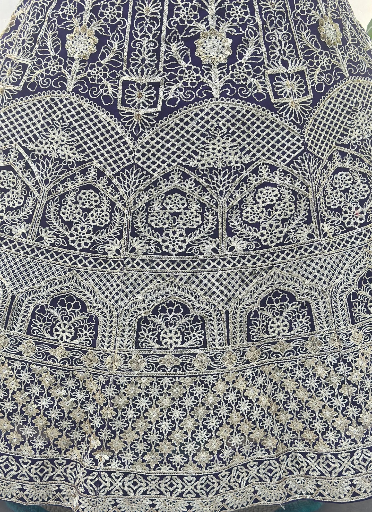 Blue Zari Embroidery Lehenga Choli