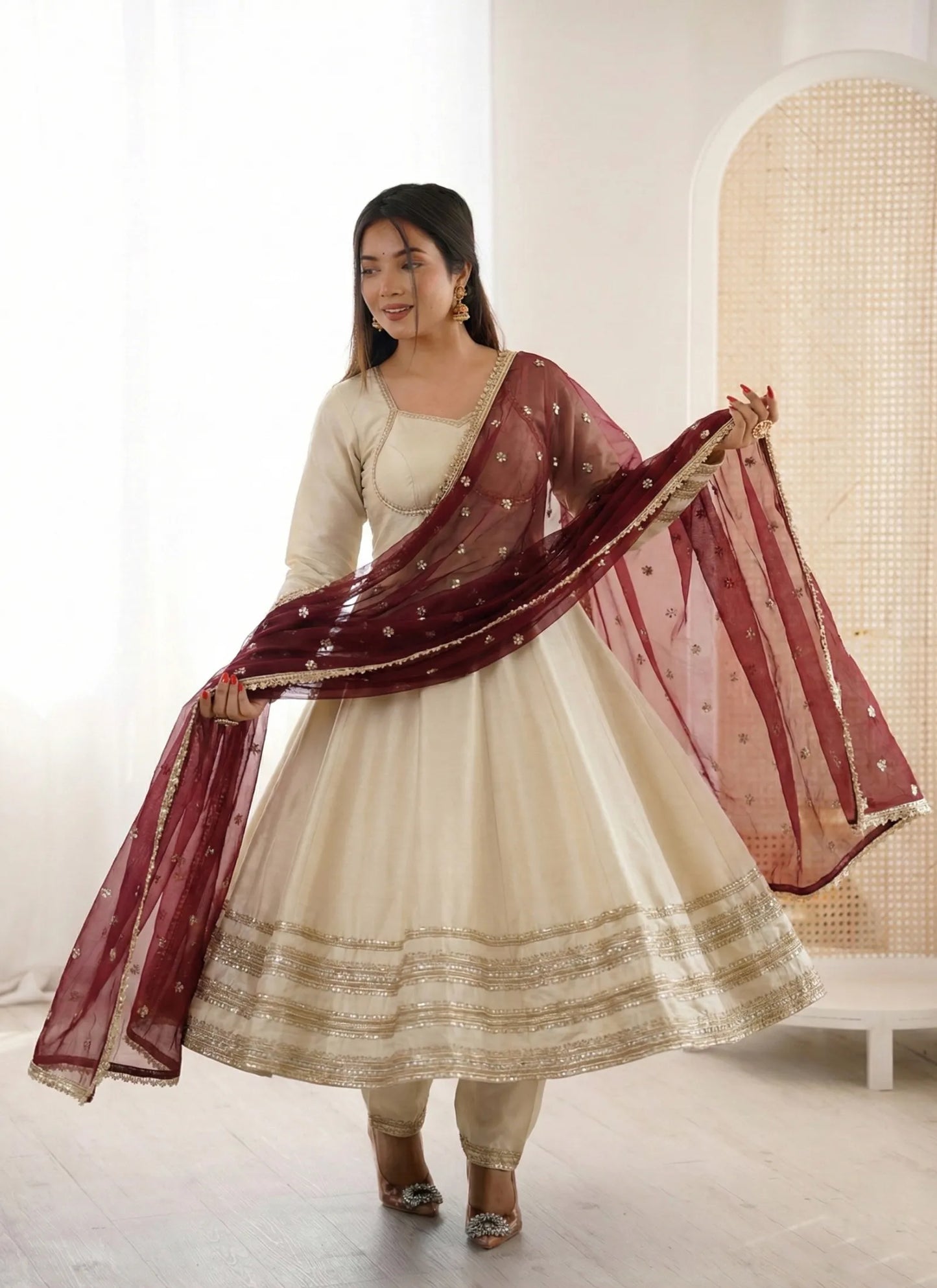 Heavy Lace Work Designer Anarkali Suit