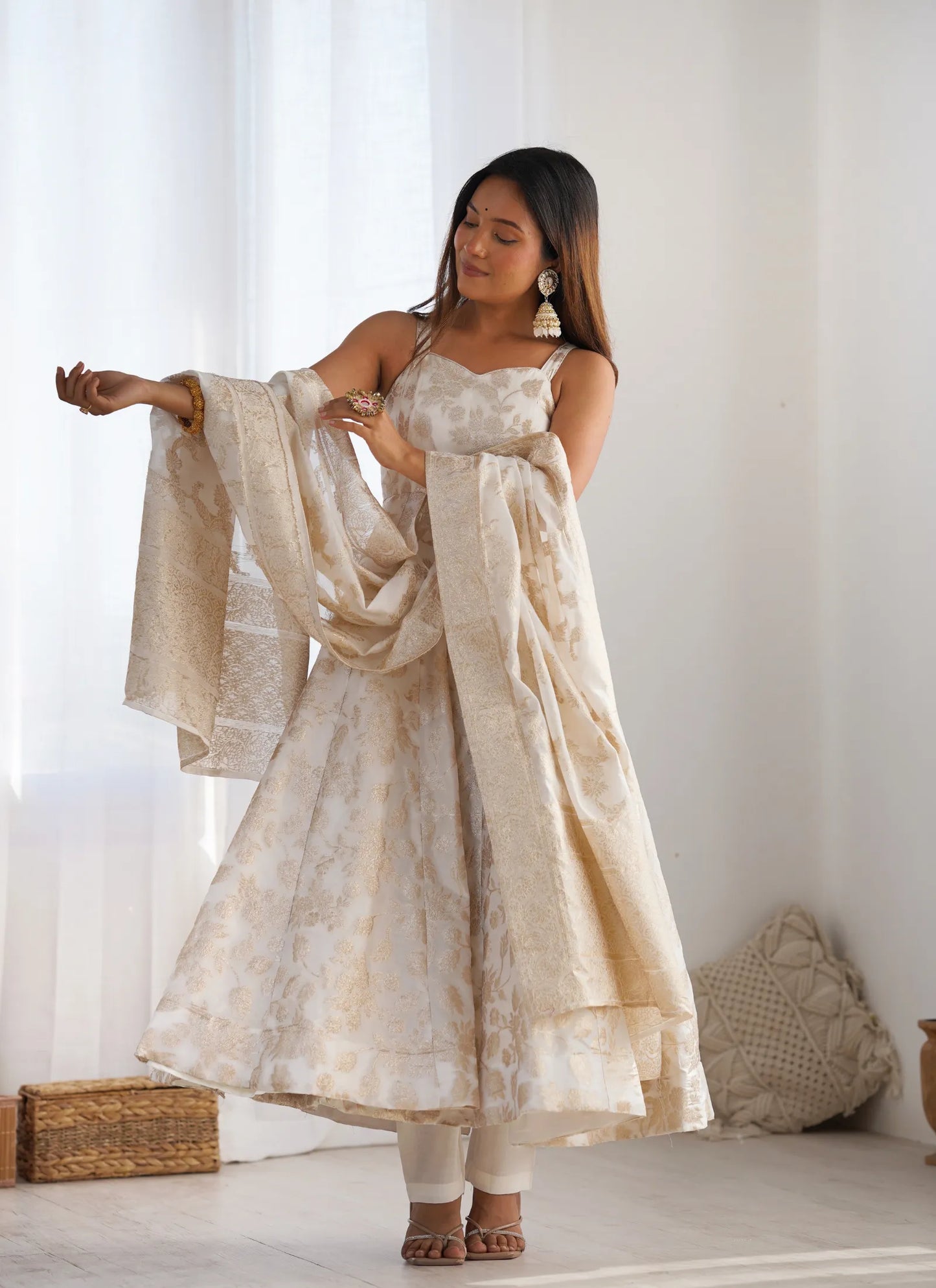 Fancy Banarasi Jacquard Anarkali Suit