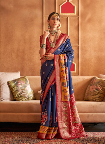 Banarasi Silk Saree Navy