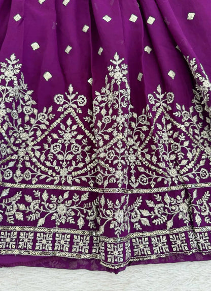 Purple Heavy Faux Georgette Anarkali Suit