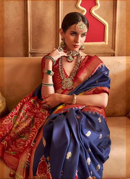 Banarasi Silk Saree Navy