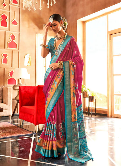 Banarasi Silk Saree Pink