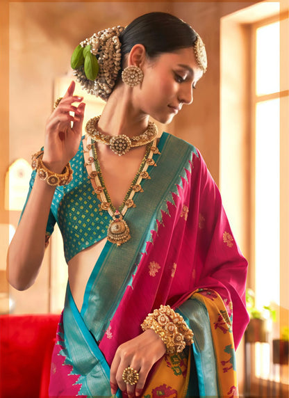 Banarasi Silk Saree Pink