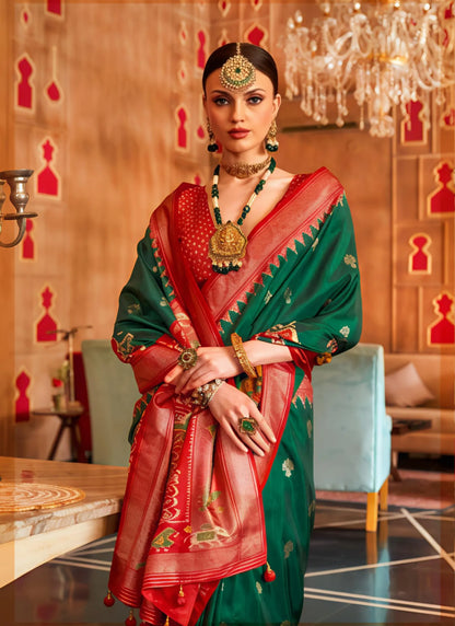 Banarasi Silk Saree Green