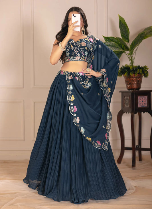 Cyan Fox Georgette Lehenga Choli