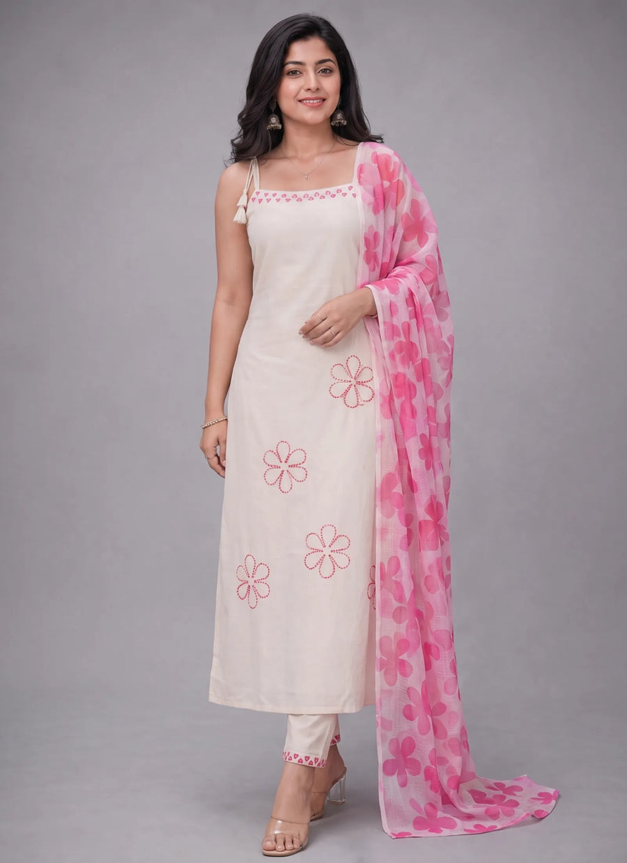 Pink Rayon Slub beautiful Suit Set (Copy)