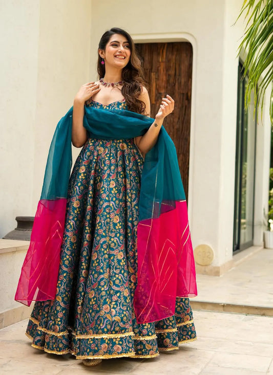 Jimmy Organza Silk Anarkali Gown