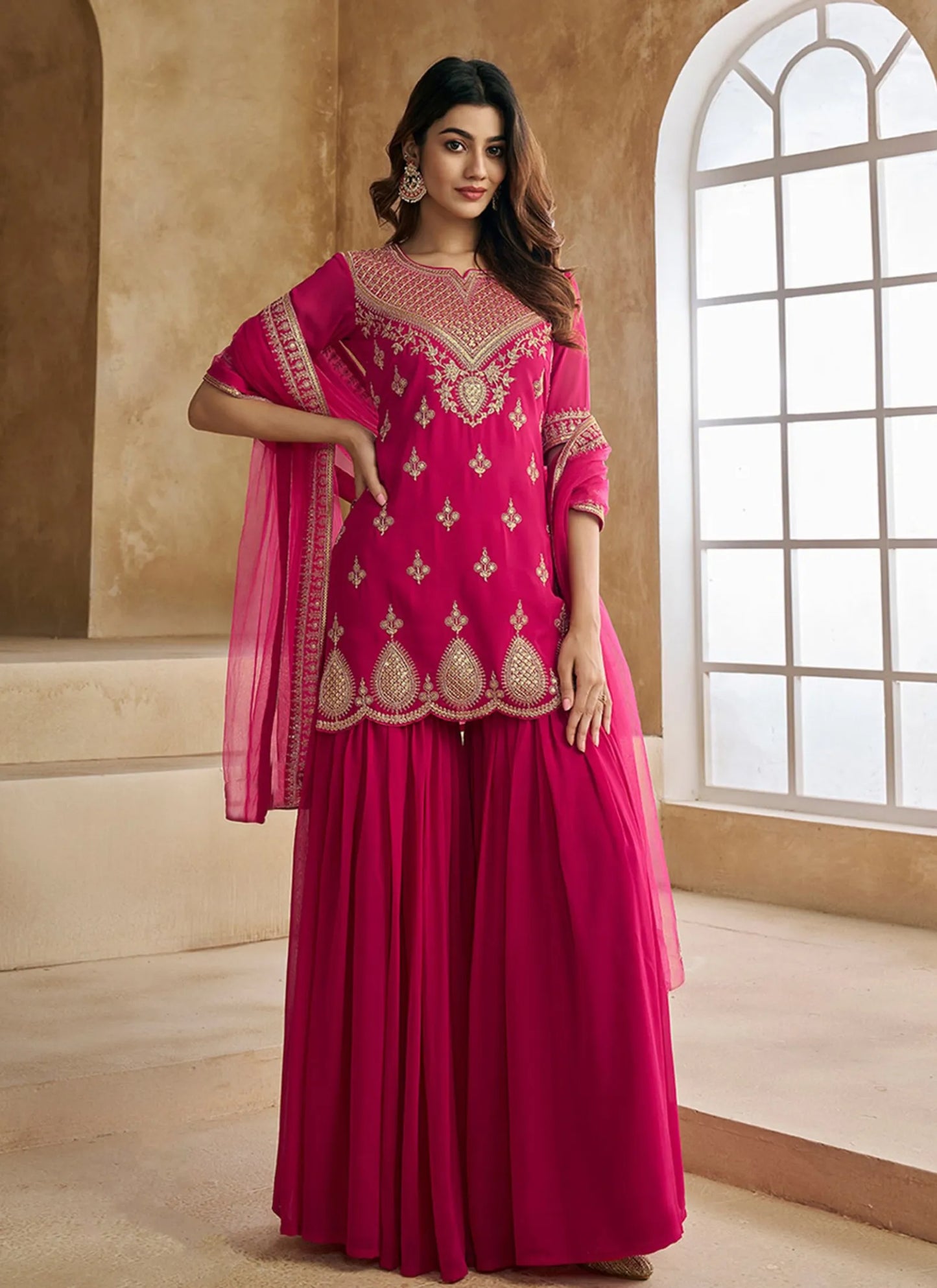 Rabia Kurta Sharara Suit Pink