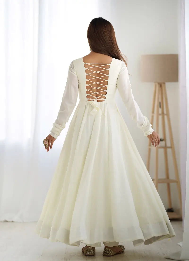 Heavy Pure Soft Vichitra Silk Anarkali Black Dupatta