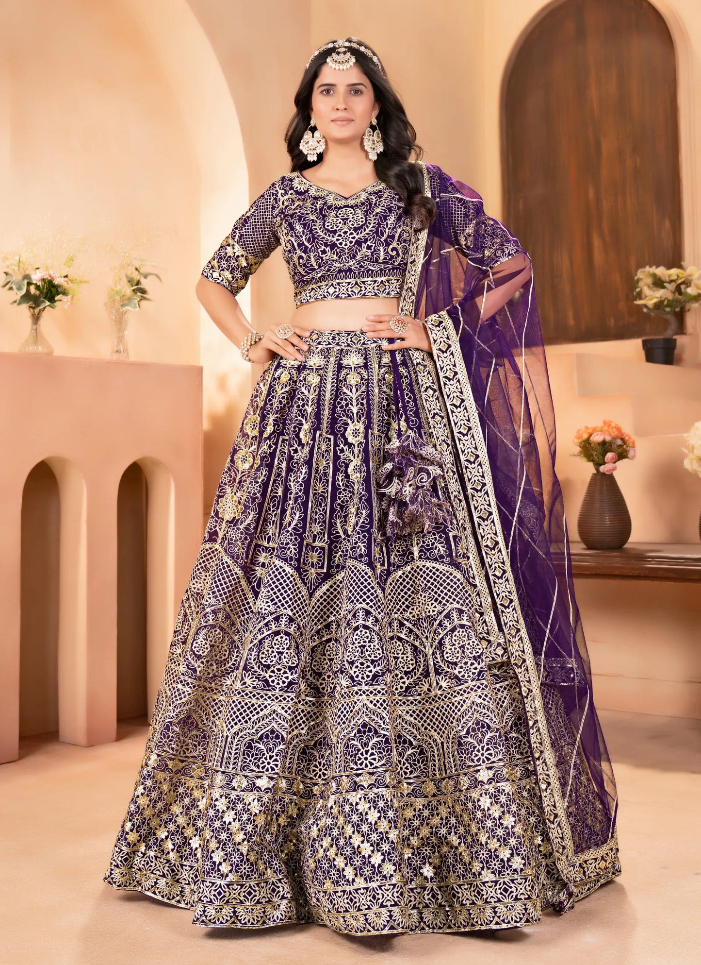 Blue Zari  Embroidery Lehenga Choli