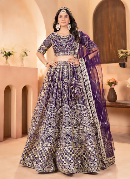 Blue Zari  Embroidery Lehenga Choli