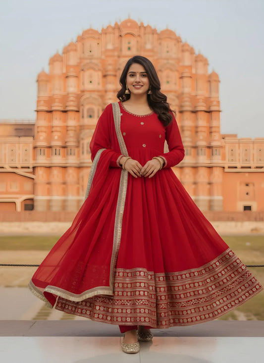 Premium Georgette Embroidery Anarkali Gown
