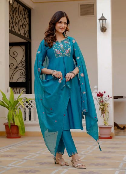 Aqua Pure Viscose Designer Kurta Set