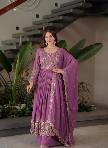 Heavy Faux Georgette Sharara Suit