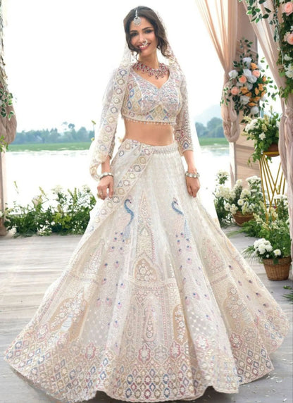 Premium Soft Butterfly With Multi Thread Embroidery Lehenga Choli