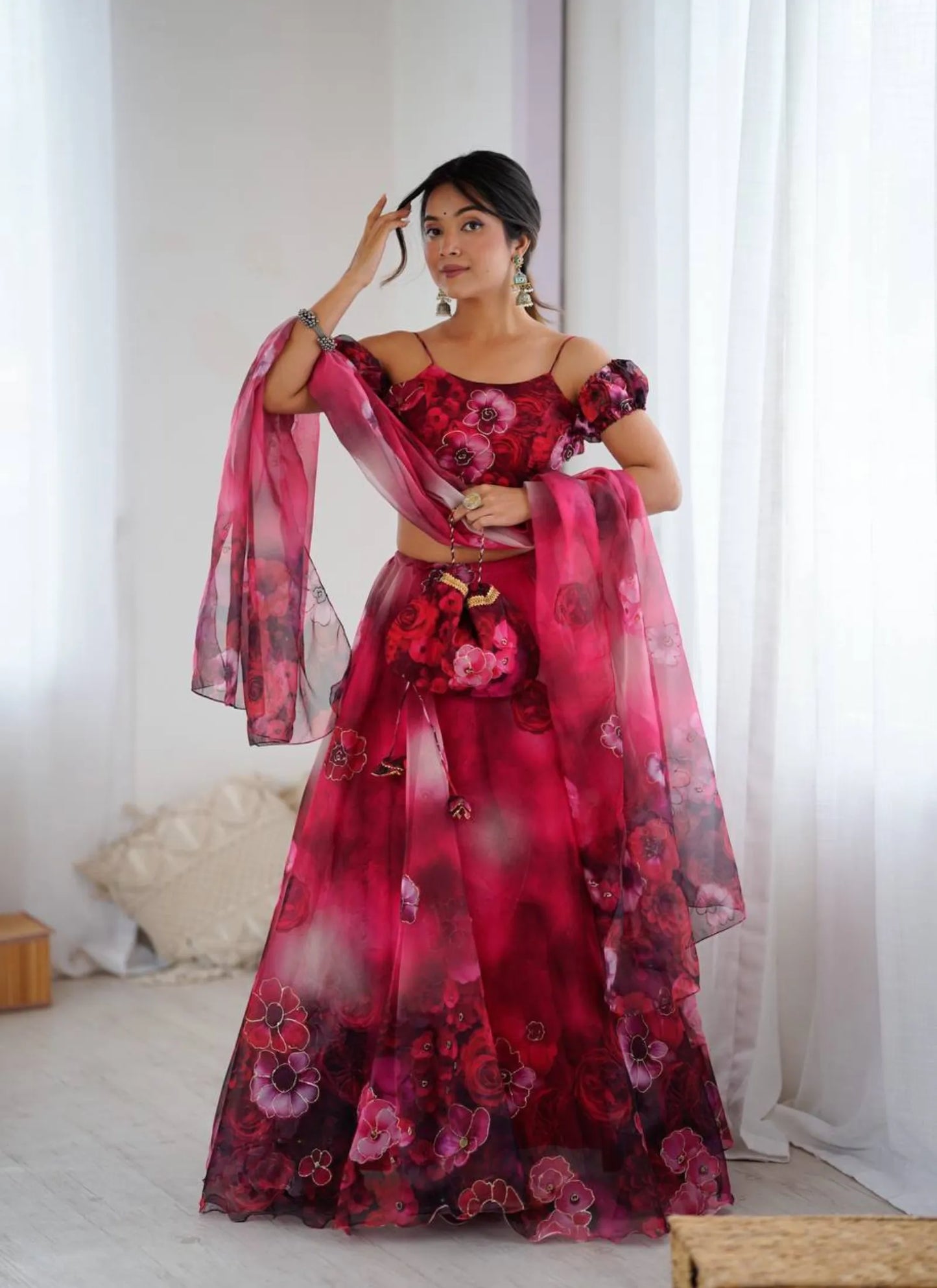 Pure Organza digital Print Lehenga Choli