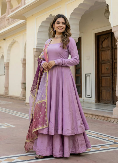 Stunning Roman Silk Gown Purple