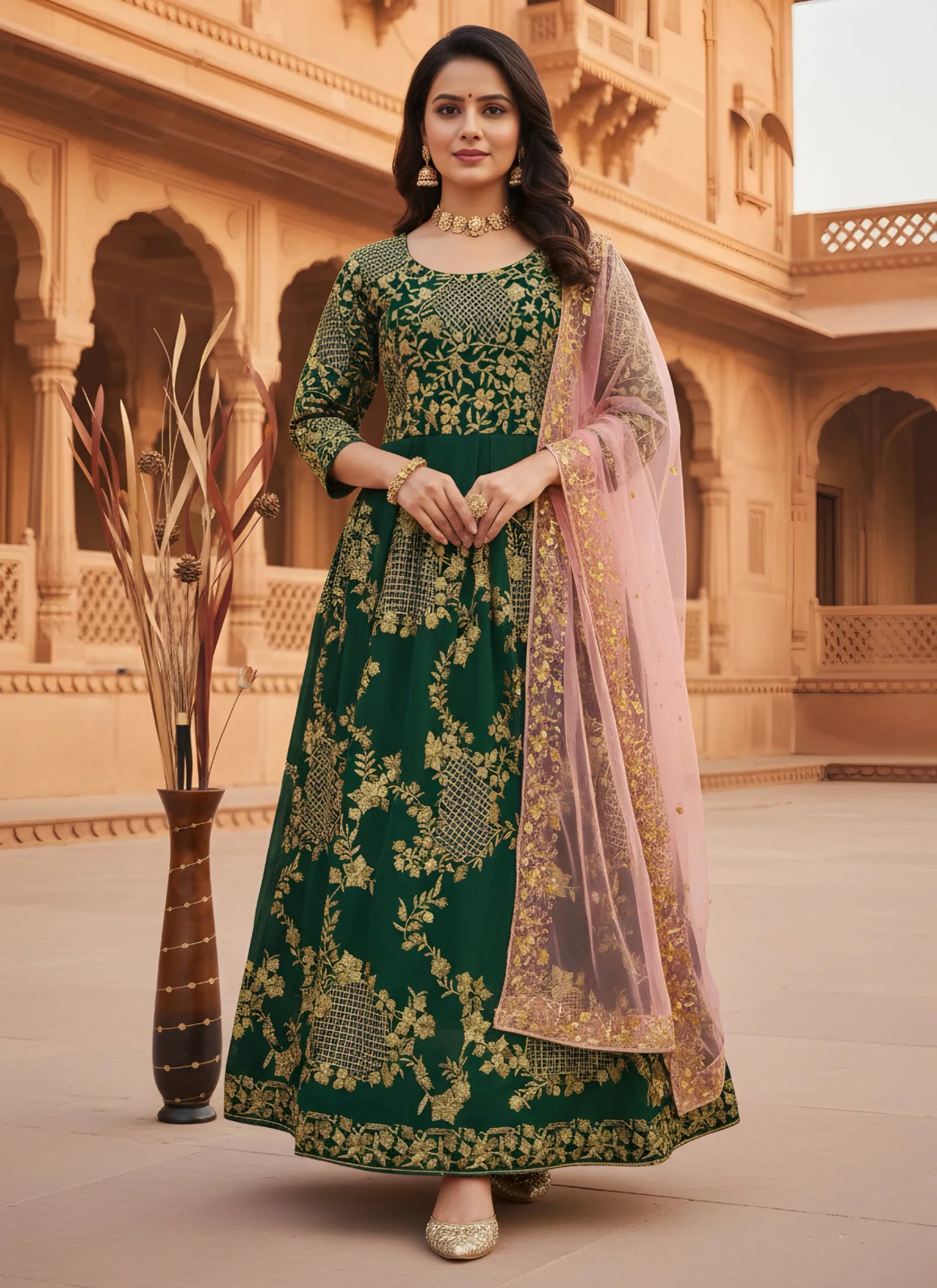 Beautiful Georgette Embroidery Gown