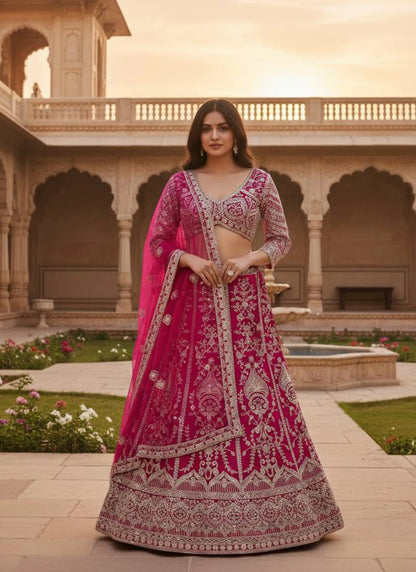 Regal Embroidered Lehenga Choli Pink