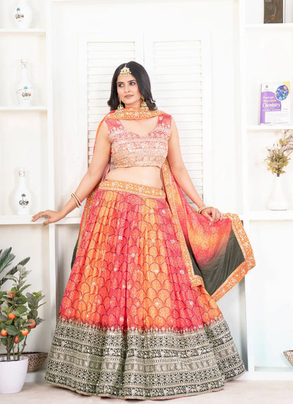 Sunshine Printed Embroidered Lehenga Choli