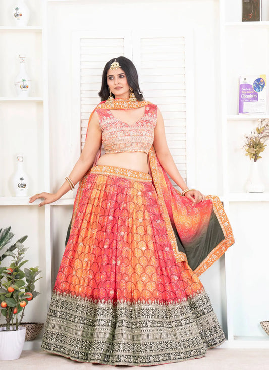 Sunshine Printed Embroidered Lehenga Choli