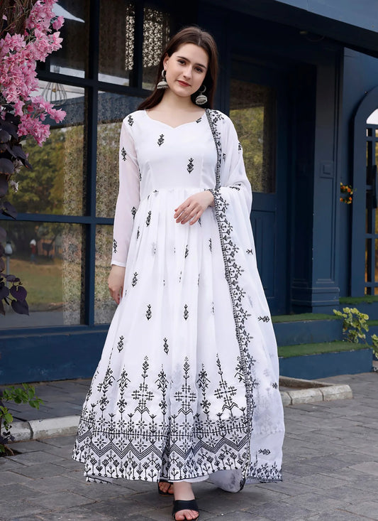 Nandani Anarkali Gown White