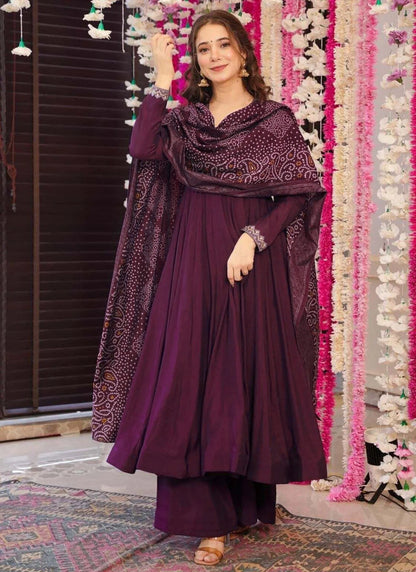 Taara Anarkali Plazzo Suit Purple