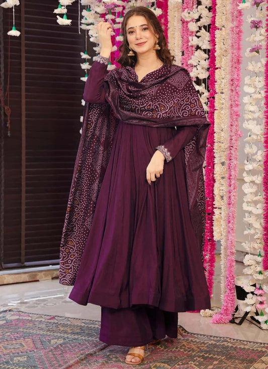 Taara Anarkali Plazzo Suit Purple