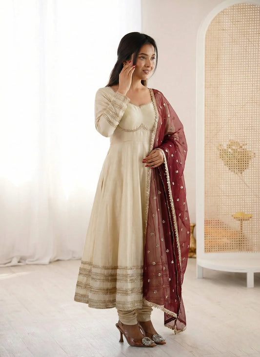 Heavy Lace Work Designer Anarkali Suit