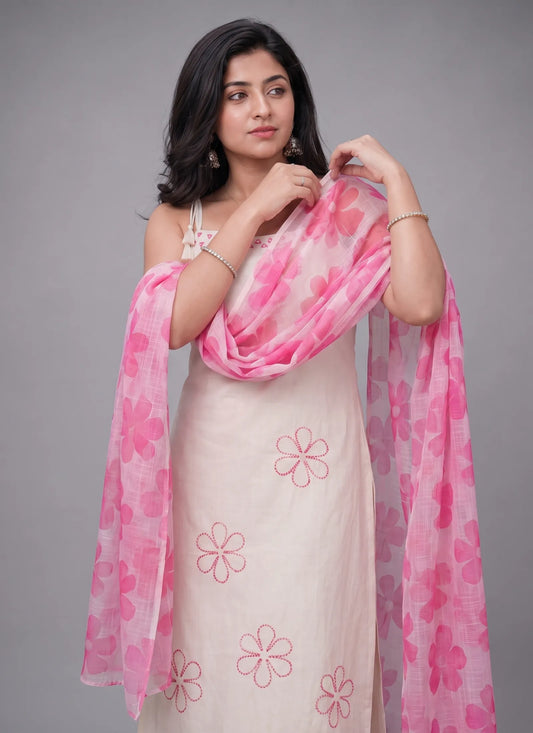 Pink Rayon Slub beautiful Suit Set (Copy)