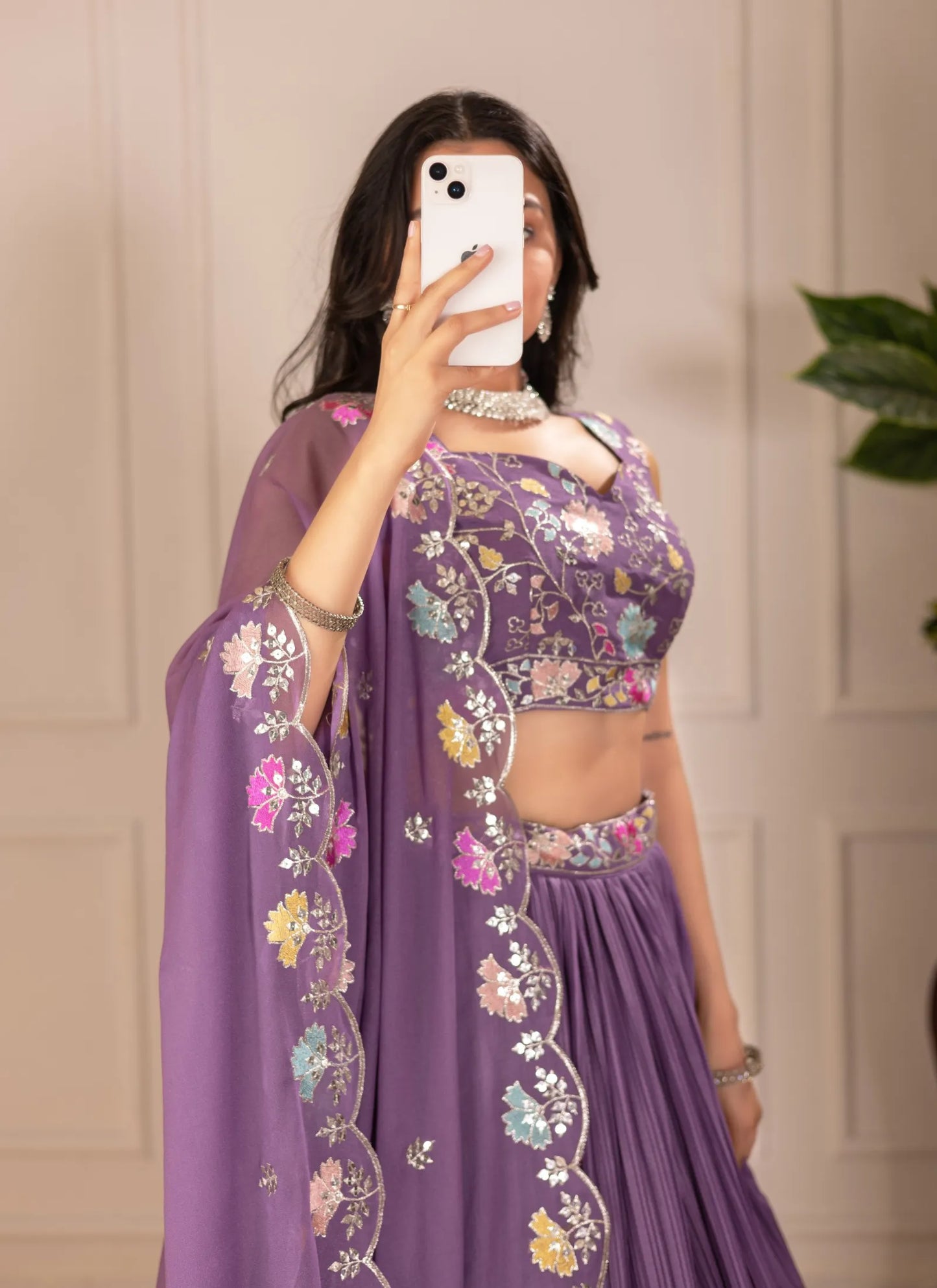 Purple Fox Georgette Lehenga Choli