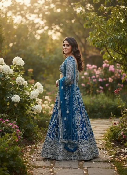 Regal Embroidered Lehenga Choli Blue