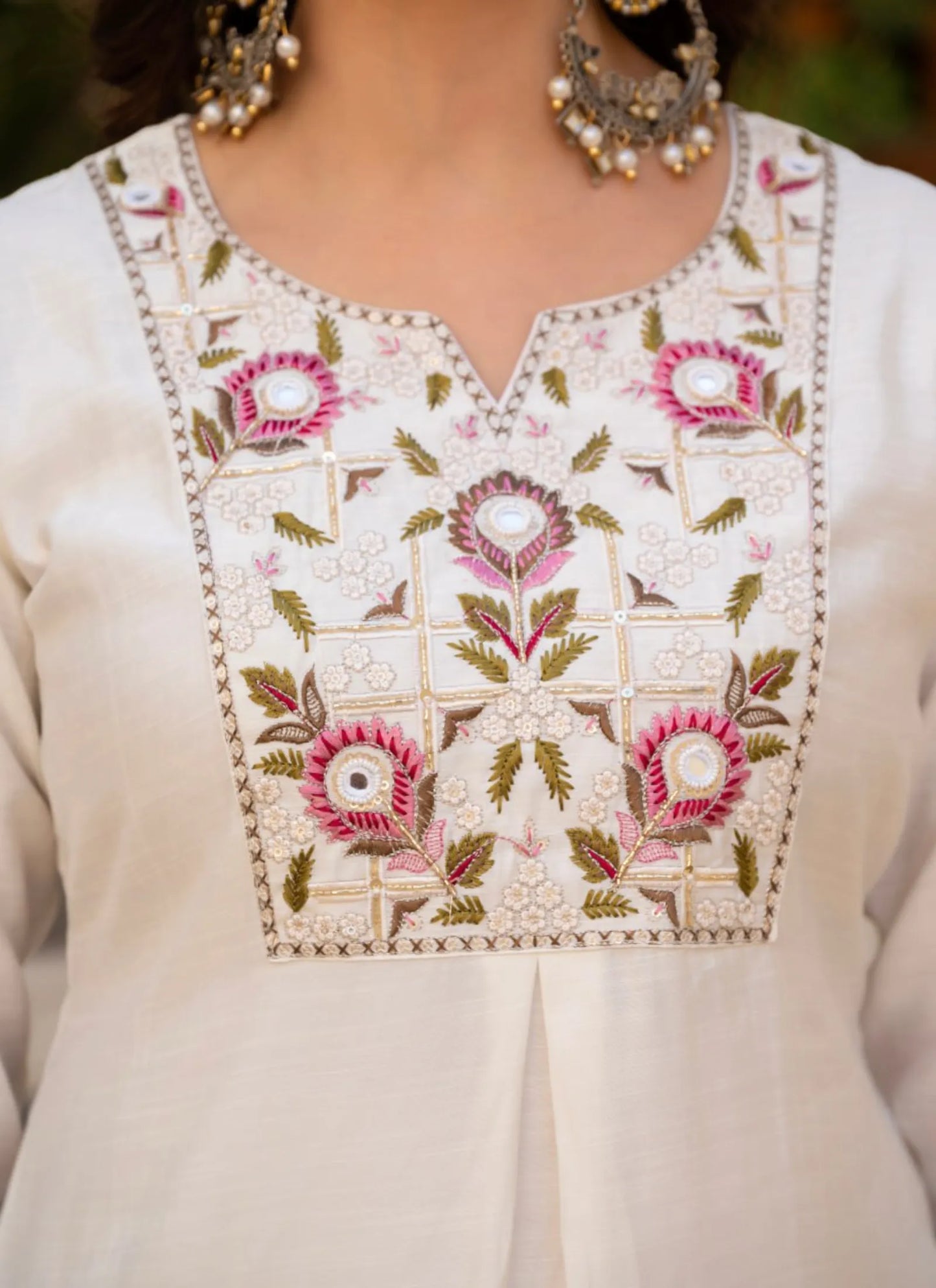 White Pure Viscose Designer Kurta Set