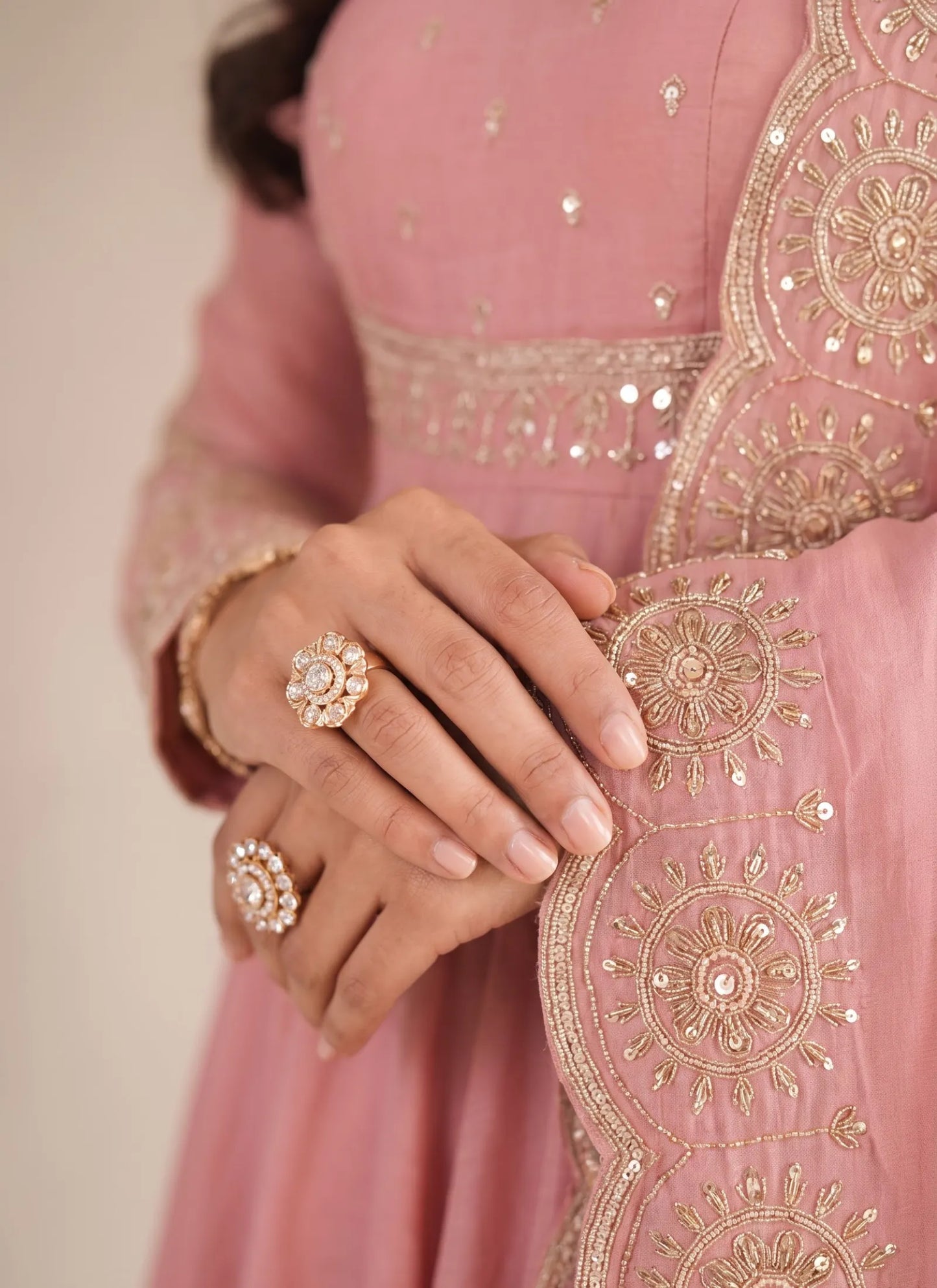 Pink Roman Silk Designer Anarkali Suit
