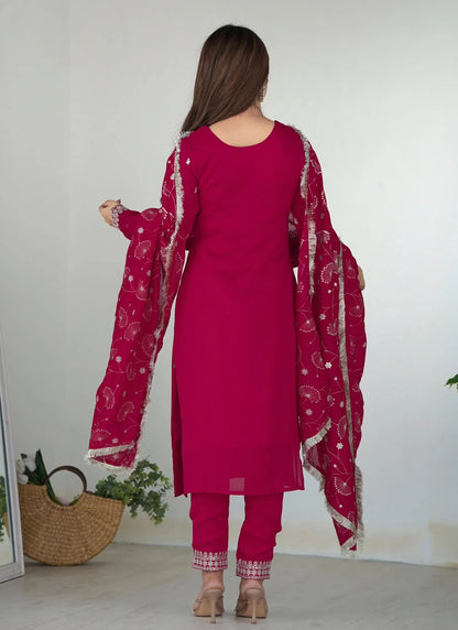Valam Kurta Suit Pink