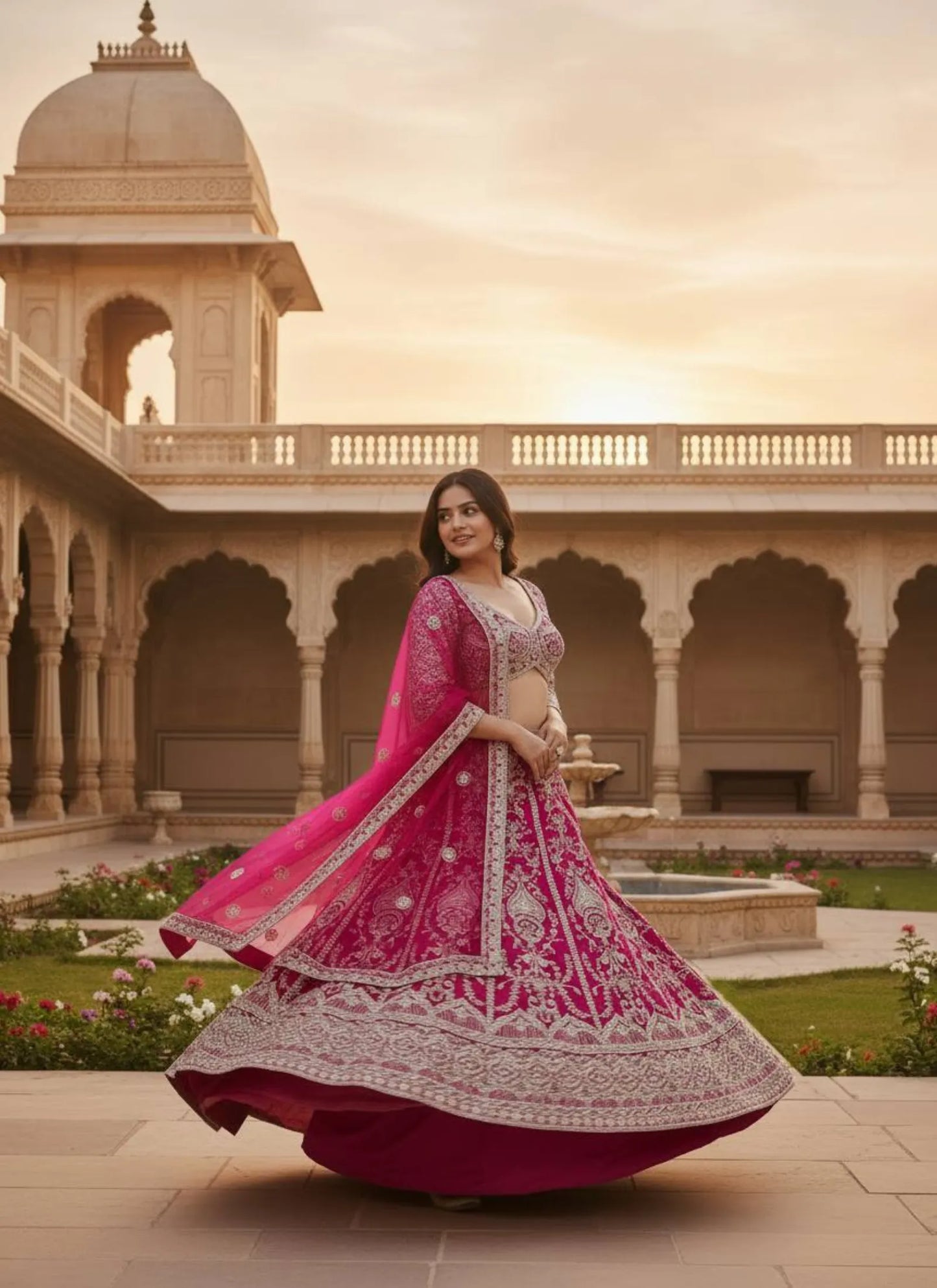 Regal Embroidered Lehenga Choli Pink