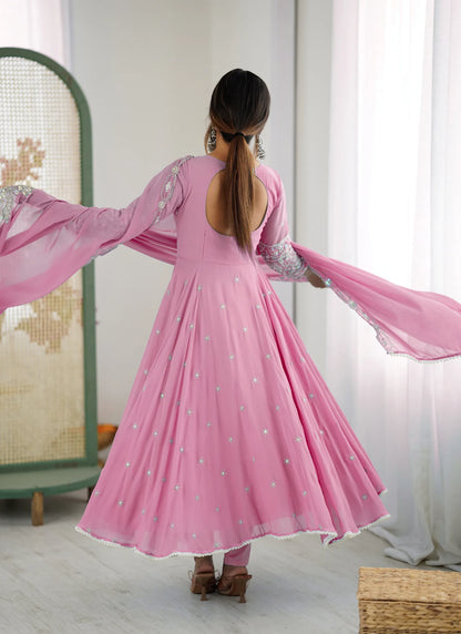 Pink Rembo Sequence Designer Anarkali Suit