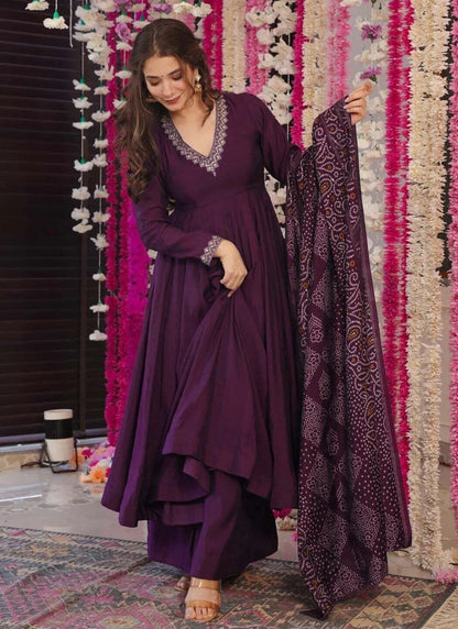 Taara Anarkali Plazzo Suit Purple