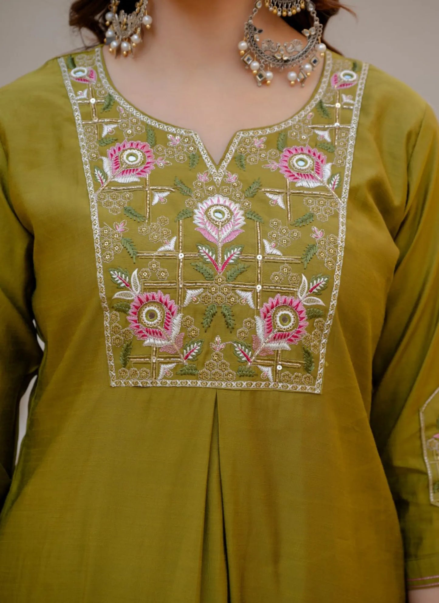 Mehndi Pure Viscose Designer Kurta Set