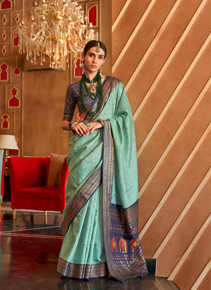 Banarasi Silk Saree Light Green