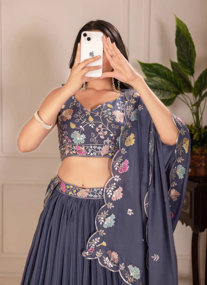 Grey Fox Georgette Lehenga Choli