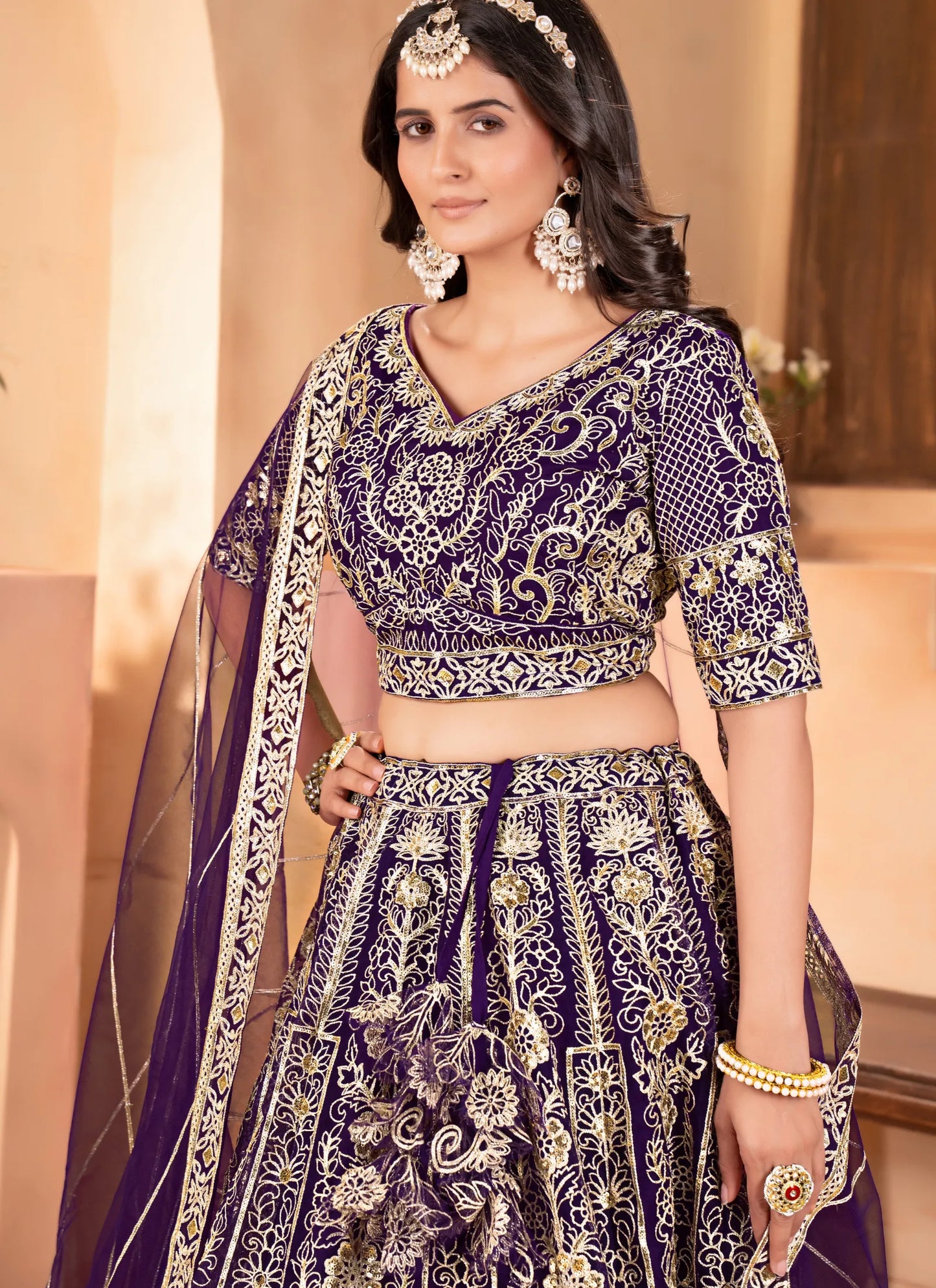 Blue Zari  Embroidery Lehenga Choli