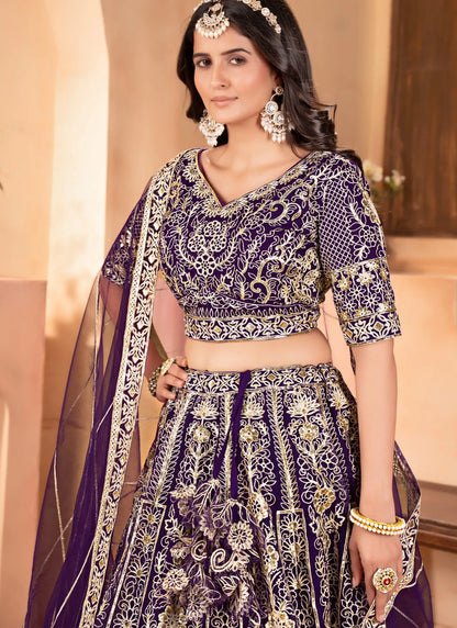 Blue Zari  Embroidery Lehenga Choli