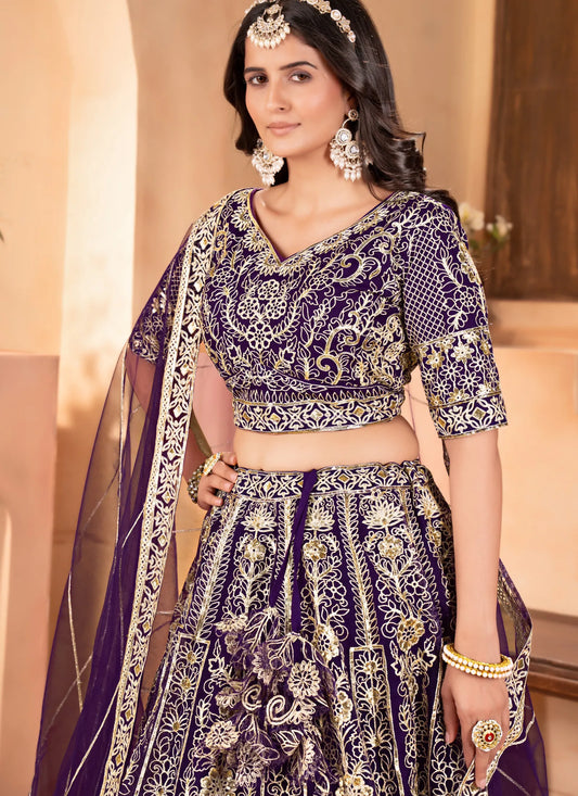 Blue Zari  Embroidery Lehenga Choli