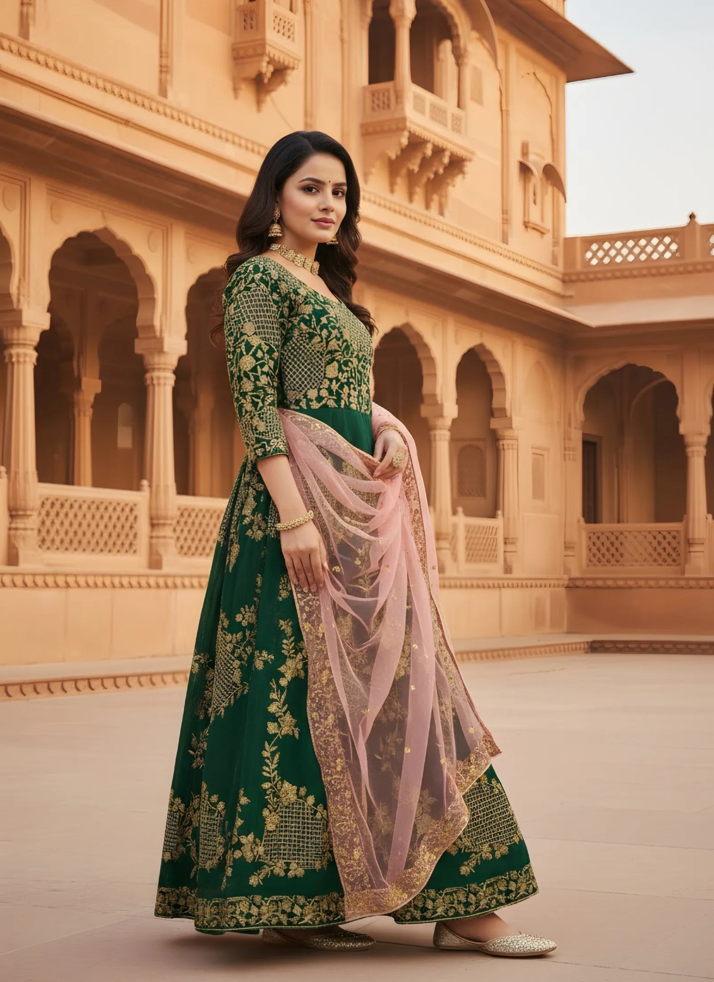 Beautiful Georgette Embroidery Gown